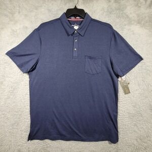 Hawker Rye Hartford Performance Polo Mens XL Indigo Blue Short Sleeve Pocket NEW